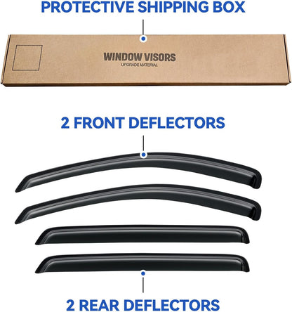 Window Visors Rain Guards for 2007-2012 Hyundai Santa Fe, Out-Channel Window Vent Wind Deflectors Visors Shades for 07-12 Hyundai Santa Fe