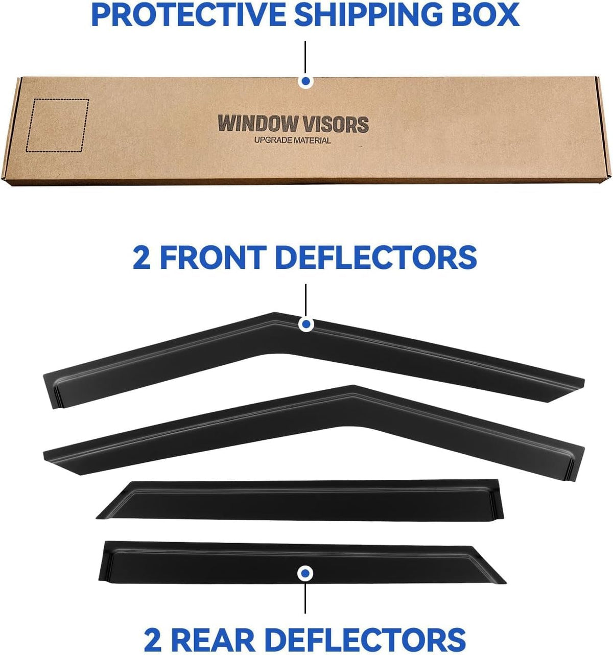 Window Visors Rain Guards for 2020-2025 Ford Explorer, Out-Channel Window Vent Wind Deflectors Visors Shades for 20-25 Explorer