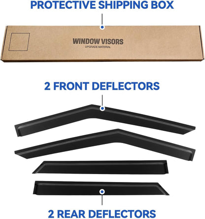 Window Visors Rain Guards for 2020-2025 Ford Explorer, Out-Channel Window Vent Wind Deflectors Visors Shades for 20-25 Explorer