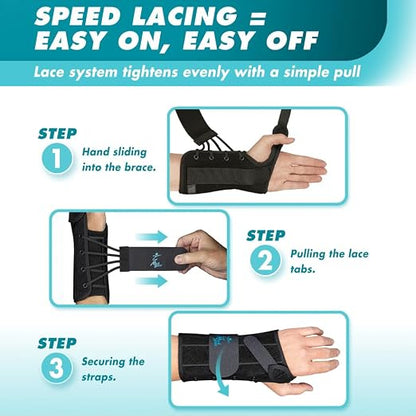 Med Spec 8" Wrist Lacer Support Brace Carpal Tunnel Left Hand XX-Small | Adjustable Lace-Up Design Delivers Breathable Secure Fit With Customizable Compression for Lasting Comfort & Support. 223929