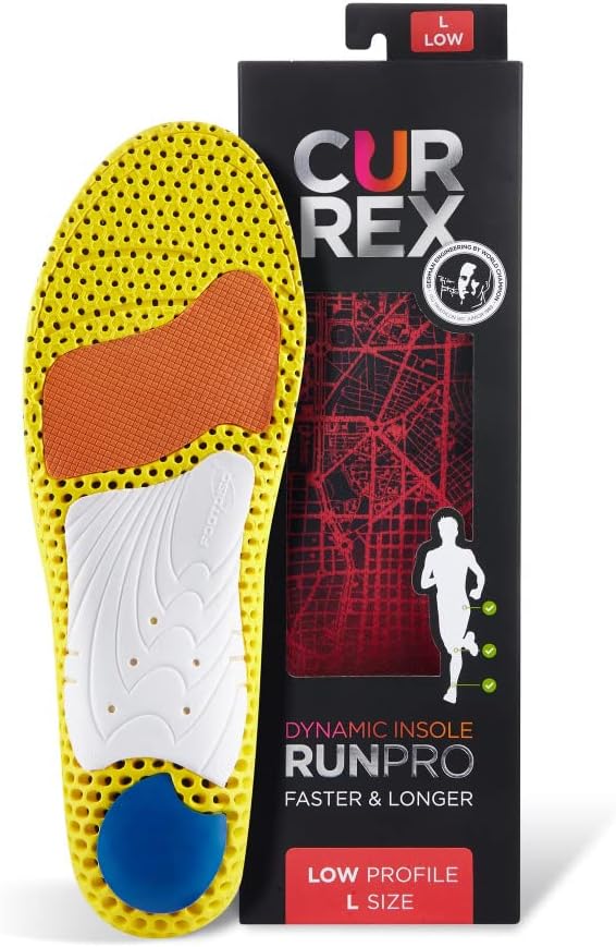 CURREX RunPro Insoles for Running Shoes – Arch Support Inserts to Help Reduce Fatigue, Prevent Injuries & Boost Performance – for Men & Women – Low Arch, 2X Size