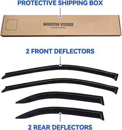 Window Visors Rain Guards Shield for 2002-2006 Toyota Camry, Out-Channel Window Vent Wind Deflectors Visors Shades for 02-06 Camry