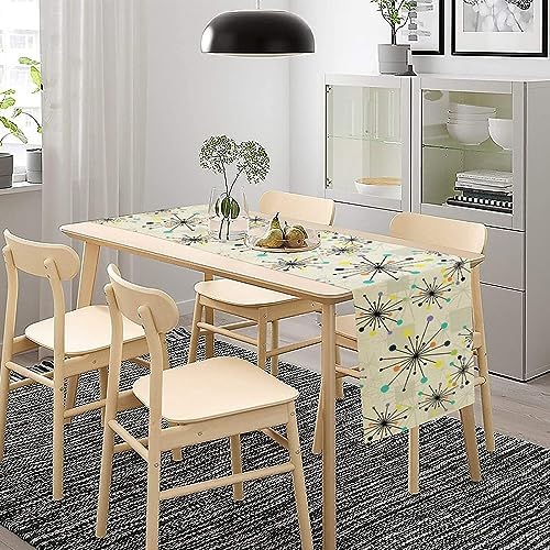 Mid Century Geometric Table Runner,Table Runners for Kitchen Dining Modern Tables Decor Decoration for Kitchen Family Dinner Table Holiday Party Farmhouse 13 x 70 Inch