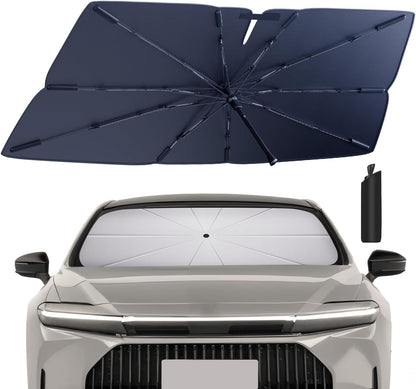 Windshield Sun Shade Umbrella for 2023-2025 Toyota Crown Accessories: Custom Fit 210T Silver, Foldable Sunshade Front Window Sun Visor, Blocks UV Rays, Keeps Car Cool for XLE, Limited, Platinum