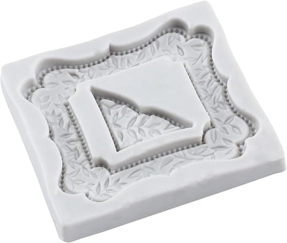 Photo Frame Fondant Mold Picture Frames Silicone Molds Vintage Frame Mold Baroque Frames Chocolate Molds For Sugarcraft Cake Decoration Cupcake Topper Candy Polymer Clay Gum Paste Set of 4