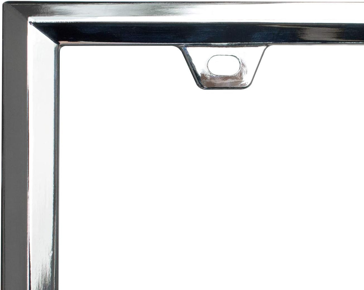 3D Chrome License Plate Frames, Pure Zinc Alloy Metal (Triangle Pattern)