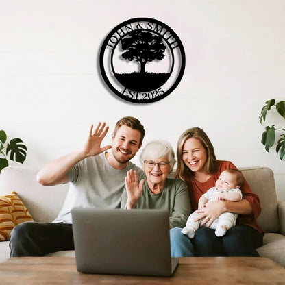 Tree of Life Metal Name Sign | Custom Metal Signs | Personalized Wall Art | Wedding Gift Indoor Decor Gift for Women, Men, Wife, Parents, Couple