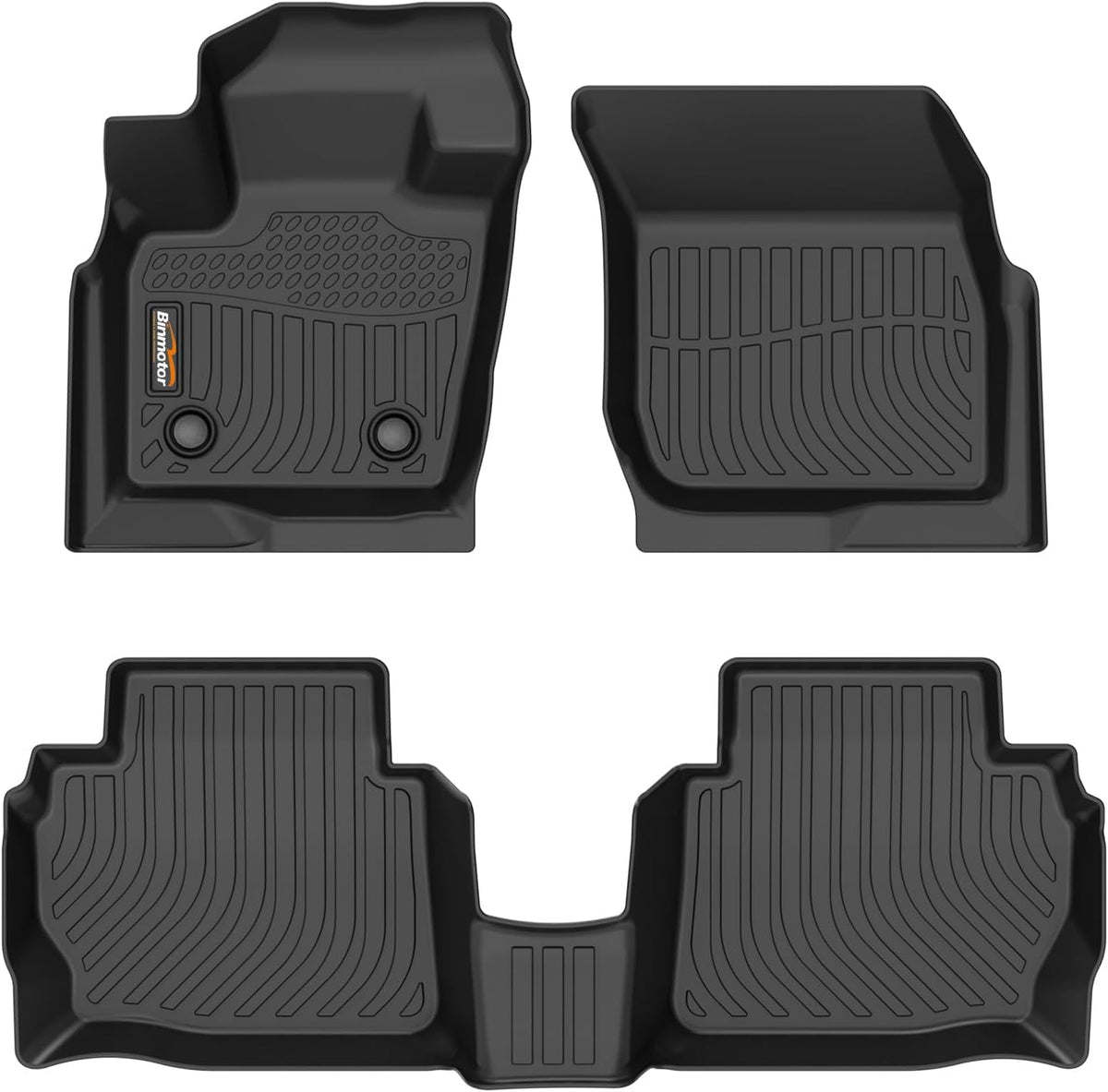 Binmotor-Floor Mats for Ford Fusion (2013-2016) 丨for Lincoln MKZ (2013-2016), Front & 2nd Row, TPE All Weather Car Mats for Ford Fusion Accessories for Lincoln MKZ Car Floor Mat