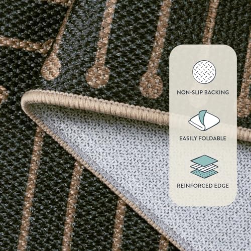 Lahome Neutral Outdoor Rug 5x7, Black and White Rug for Living Dining Room