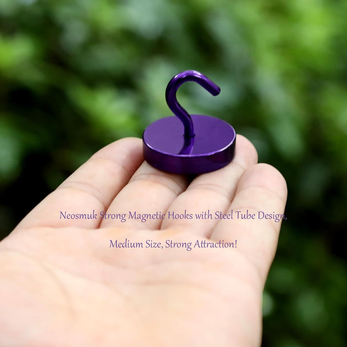 Neosmuk Magnetic Hooks, Cruise Ship Essentials, 100lb+ Heavy Duty Magnetic Hooks for Cruise Cabins, Refrigerator, Grill, Hanging, and Travel | Extra Strong Must-Haves Magnet Hook,Purple