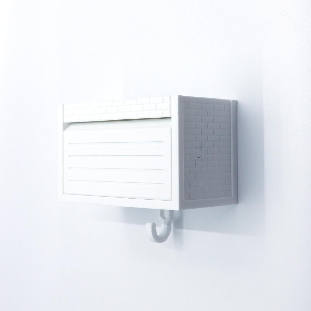 Wall-Mounted Car Display Key Holder, Decorative Garage Model Design, Multiple Colors（No Car） (Brick-White(No Car)