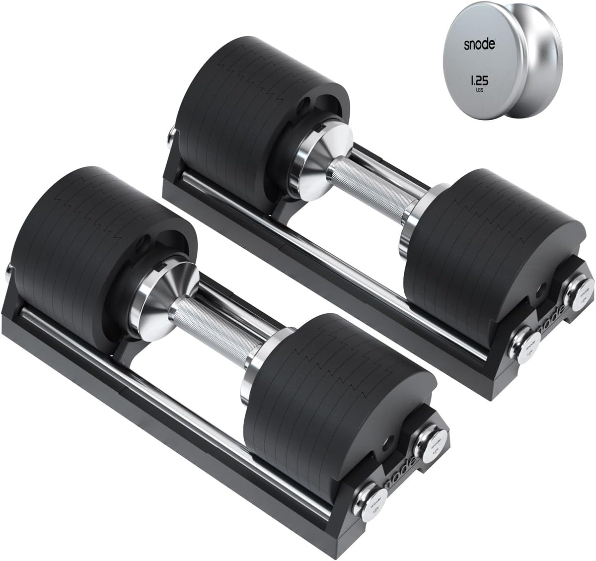 SNODE AD80 Drop Proof 80 lbs Adjustable Dumbbell Set -Adjustable Weights with Cast Iron Plates and Cradle, Knurled Handle, Fast Adjust, Compact Home Gym Equipment for Bench & Press
