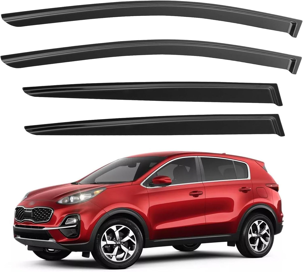 Window Visors Rain Guards for 2017 2018 2019 2020 2021 2022 Kia Sportage, Out-Channel Window Vent Wind Deflectors Visors Shades for 17-22 Sportage