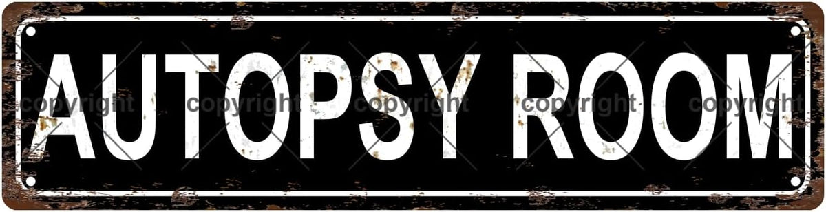 AUTOPSY ROOM Space Vintage Metal Tin Sign, Street Sign, Home Decor, Room Decor, Wall Decor, Bathroom Decor, Bar Decor, Cafe Decor, Garage Decor, 16 x 4 Inch