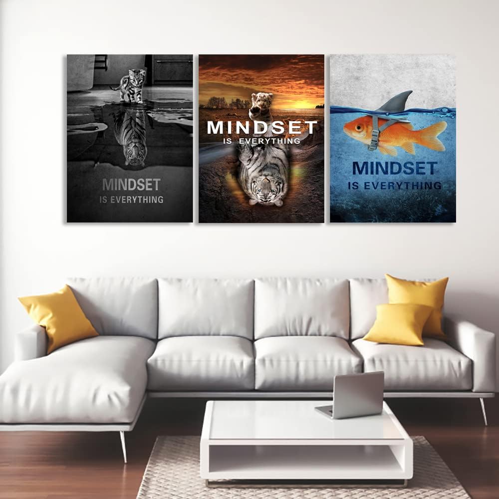 Success Wall Painting Inspirational Wall Art Office Wall Decor Motivational Wall Art Canvas Black Poster Positive Inspirational Framed Artwork Prints Picture for Living Room Office [60''W x 28''H]