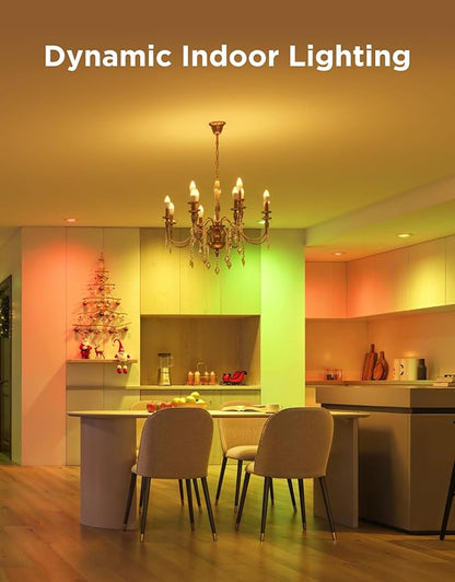 Govee E12 Led Bulb, Smart Light Bulbs Work with Matter, Alexa, Google Assistant, WiFi Candelabra Bulbs 40 Watt Equivalent, RGBWW Color Changing Light Bulb, 2.4Ghz Only, 450 LM, 6 Pack