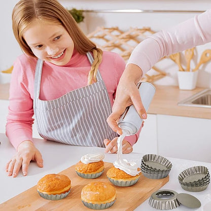 12 pcs Egg Tart Molds, 3" Mini Tart Pans Removable Bottom,Cupcake Cake Muffin Mold Tin Pan Baking, Mini Non-Stick Pan Reusable Quiche Bakeware Carbon Steel for Pies Cheese Desserts, Gold