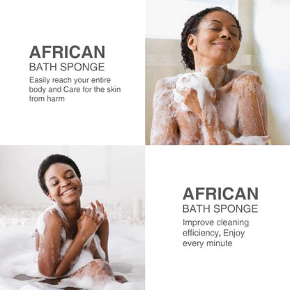 UJFQBH 3 Pieces African Bath Sponge African Net Long Net Bath Sponge Exfoliating Shower Body Scrubber Back Scrubber Skin Smoother,Great for Daily Use (Blue)