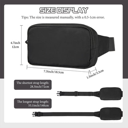 MoKo Fanny Packs for Women Men, Fashion Running Waist Packs, Crossbody Mini Bag Fanny Pack Belt Bag with Adjustable Strap for Running Outdoors Workout Travel Hiking Cycling