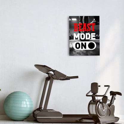 Inspirational Gym Wall Decor,Fitness Quotes Wall Art,Beast Mode on Canvas Wall Decor for Home Gym