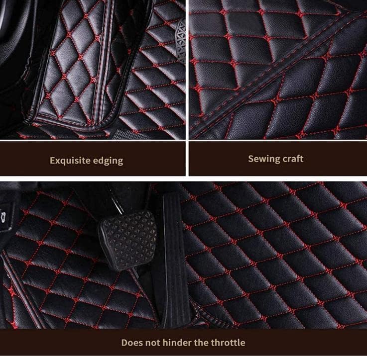 Custom Making Car Floor Mats for 96% Car Model Luxury Leather All Weather Waterproof Anti-Skid Full Coverage Liners (Wine red) - color: wine red