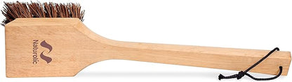 All-Natural Wooden Grill Brush and Grill Cleaner | Works as Scraper Tool for Tough Grill Residue | Bristle-Free Grill Brush for Outdoor Grill | Safe Grill Rescue Brush and BBQ Cleaner