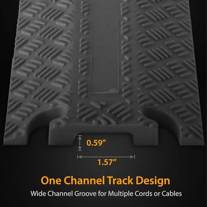 Pyle Durable Cable Protection Ramp Cover - Supports 11000lbs Single Channel Heavy Duty Hose and Cord Track Floor Protection, 39.4” x 5.11” x 0.78” Cable Concealer for Indoor Outdoor Use PCBLCO101BK