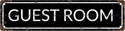 GUEST ROOM Vintage Metal Tin Sign, Street Sign, Home Decor, Room Decor, Wall Decor, Bathroom Decor, Bar Decor, Cafe Decor, Garage Decor, 16 x 4 Inch