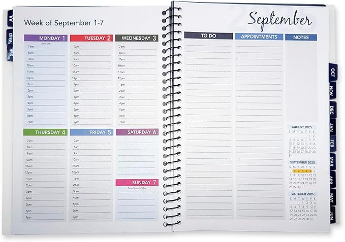 RE-FOCUS THE CREATIVE OFFICE, 2026-2027 Academic Calendar, Monthly and Weekly Views with Time Slots, To-Do List (White)