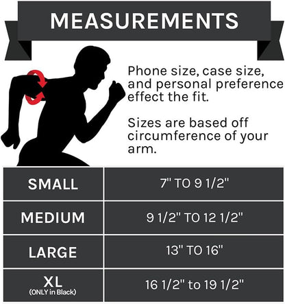 Sprigs Phone Armband Sleeve for iPhone 14, 13, 12, 11, X Galaxy Z, S22, S21, S20 Google Pixel 7, 6, 5. The Lightest & Most Comfortable Running Armband, Stretches to Fit All Phones with Case for Women & Men