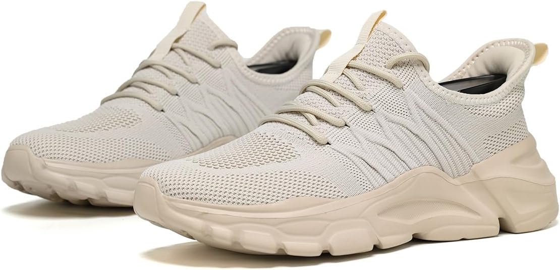 Mens Slip On Running Shoes Athletic Walking Trainers Lightweight Breathable Mesh Tennis Sneakers
