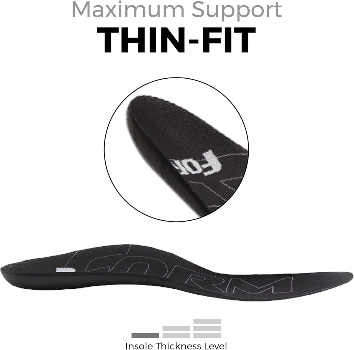 Ultra-Thin Plantar Fasciitis Insoles Designed for Comfort & Maximum Pain Relief, Ideal for Dress Shoes & Boots | Black (Men's 11-11.5, Women's 12.5)