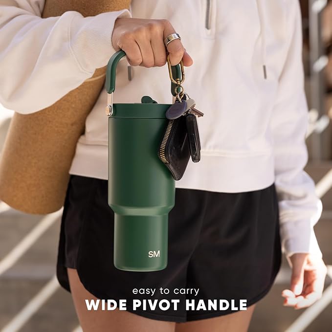Simple Modern Trek Pivot | 30oz Flip Straw Tumbler with Handle | Water Bottle & Boot | Interchangeable Straw & Chug Lids | Insulated Stainless Steel Jug | Gym Sports Outdoors | Nantucket Tides