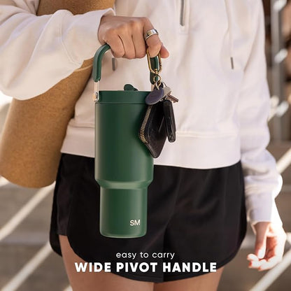 Simple Modern Trek Pivot | 30oz Flip Straw Tumbler with Handle | Water Bottle & Boot | Interchangeable Straw & Chug Lids | Insulated Stainless Steel Jug | Gym Sports Outdoors | Nantucket Tides