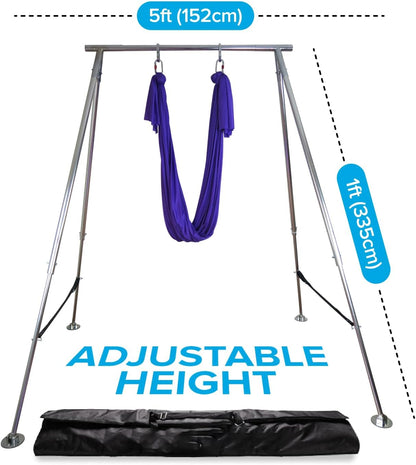 Uplift Active Adjustable Yoga Aerial Rig - Only Premium Home Yoga Stand with Adjustable Height | Portable Stainless Steel Rig | Aerial Fitness, Use with Hoops/Lyra, Silks & Hammock