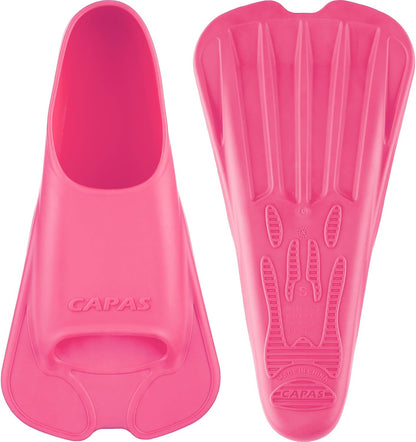 CAPAS Swim Training Fins Comfortable Silicone Lap Swimming Short Blade Floating Flippers with Mesh Bag for Adult Men Women Build Leg Strength