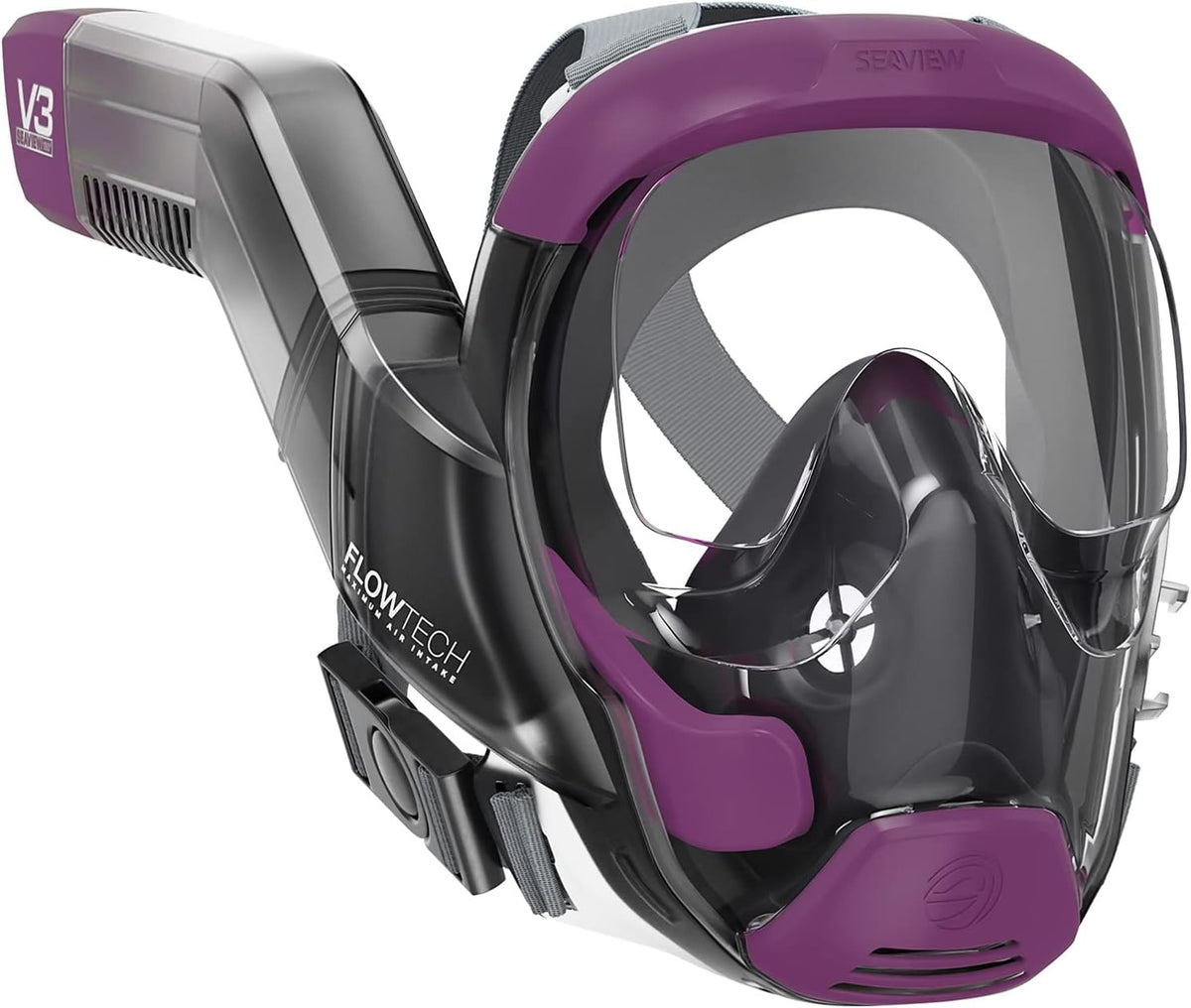 Seaview 180 V3 Full Face Snorkel Mask Adult- The V3 is The Perfect Snorkeling Gear for Adults- Snorkel Mask with 180 Panoramic Viewing and Up to 600% Easier Breathing- Patented Flowtech Air Intake