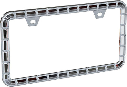 3D Chrome License Plate Frames, Pure Zinc Alloy Metal (Chain Pattern)
