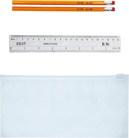 Moda West 24 Pack Bulk School Supplies 18 Piece Kit - Pens, Pencils, Crayons, and More - Essential Box of School Supplies for Elementary, Middle, and High School Students
