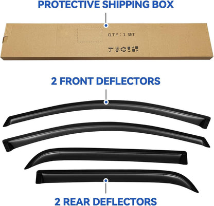 Window Visors Rain Guards Shield for 2007-2016 GMC Acadia, Out-Channel Window Vent Wind Deflectors Visors Shades for 2007-2010 Saturn Outlook 2017 Acadia Limited