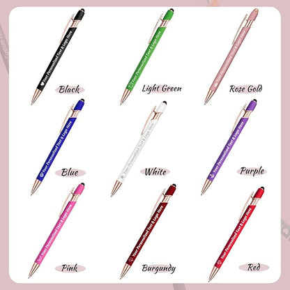 STREADVE Personalized Custom Pens Engraved Writing Pen with Name Logo, Customized Promotional Items Stylus Pen Gifts for Men Women Realtor Nurse Wedding Business, Black