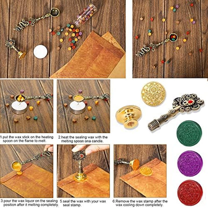 Quill Pen and Ink Set, With Notebook Wax Seal Stamp Kit, Calligraphy Set for Writing Lovers, Valentine's Day and Birthday Gifts, Ideal for Holidays(Peacock Feather)