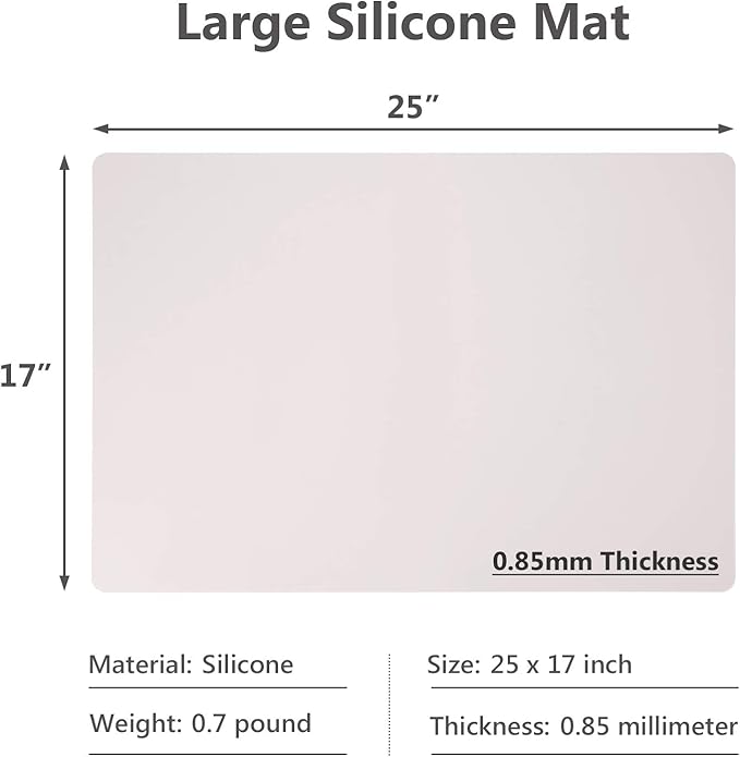 Gartful Silicone Mats for Kitchen Counter, Large Silicone Countertop Protector 25" by 17", Nonskid Heat Resistant Desk Saver Pad, Multipurpose Mat, Table Placemat, Beige, 2PCS