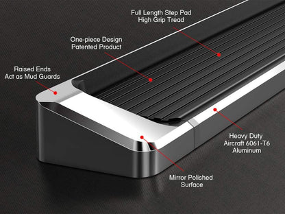 APS Running Boards Style Compatible with Ford F150 2015-2025 Regular Cab & F-250 F-350 Super Duty 2017-2025 (Nerf Bars Side Steps Side Bars)