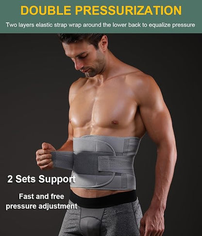 Back Brace for Lower Back Pain Men Women, Back Support Brace & Elastic Supports Belly Band Stomach Wrap Waist Belt Waist Trainer, Waist Brace Waist Trainer for Men Sciatica Pain Relief (Beige, XX-Large)