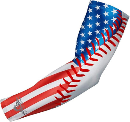 Bucwild Sports Compression Arm Sleeve - Youth & Adult Sizes - Baseball Football Basketball Sports (1 Arm Sleeve)