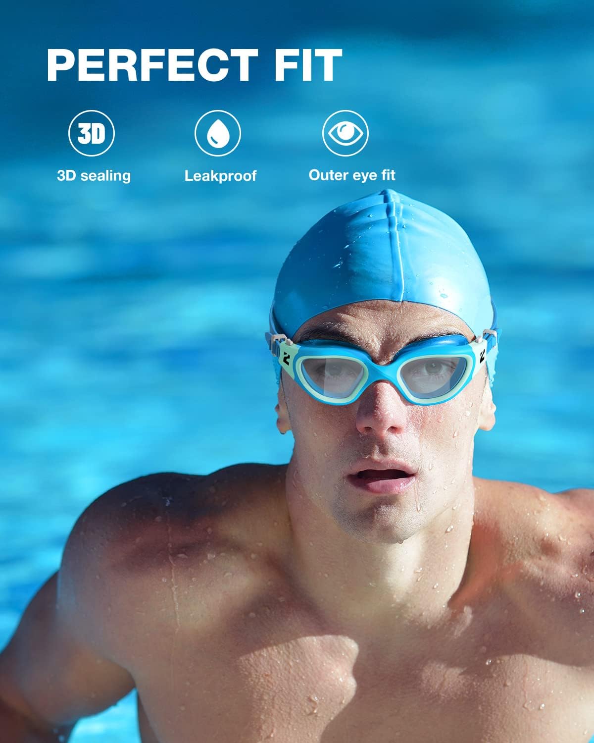 ZIONOR Swim Goggles, G1 SE Swimming Goggles Anti-fog for Adult Men Women