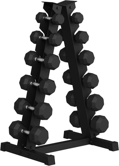 Rubber Coated Hex Dumbbell Weight Set, Multiple Sizes Exercise & Fitness Dumbbells,100LB Set,110LB Set,200LB,350LB,450LB,550LB, 35-50Lbs Pairs for Muscle Toning, Strength Building & Full Body Workout