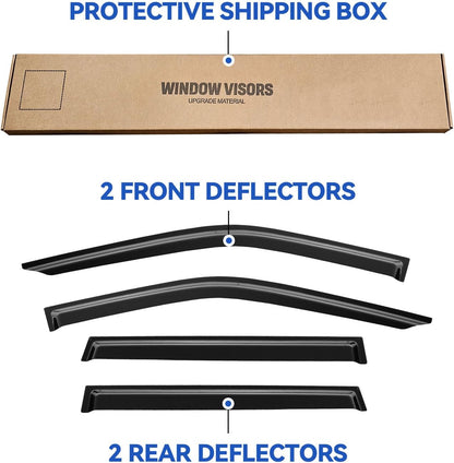 Window Visors Rain Guards for 2018-2024 Ford Expedition, Out-Channel Window Vent Wind Deflectors Visors Shades for 18-24 Expedition XL STX XLT MAX Limited King Ranch Platinum