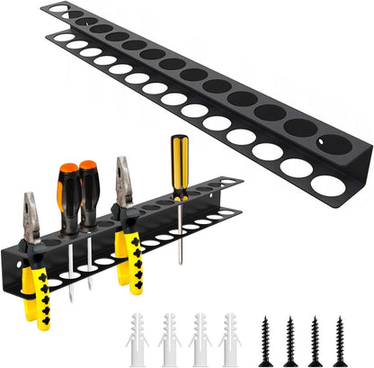 Screwdriver Plier Organizer Wall Mount Steel Wall Mount Tool Storage Rack Screwdriver Organizer Hand Tool Hammer Pliers Storage Rack For Garage Workshop Homes Workshops Sheds 1Pack